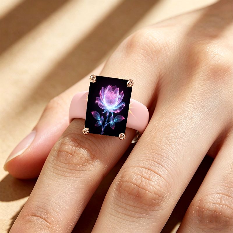 Iridescent Rose Silicone Ring