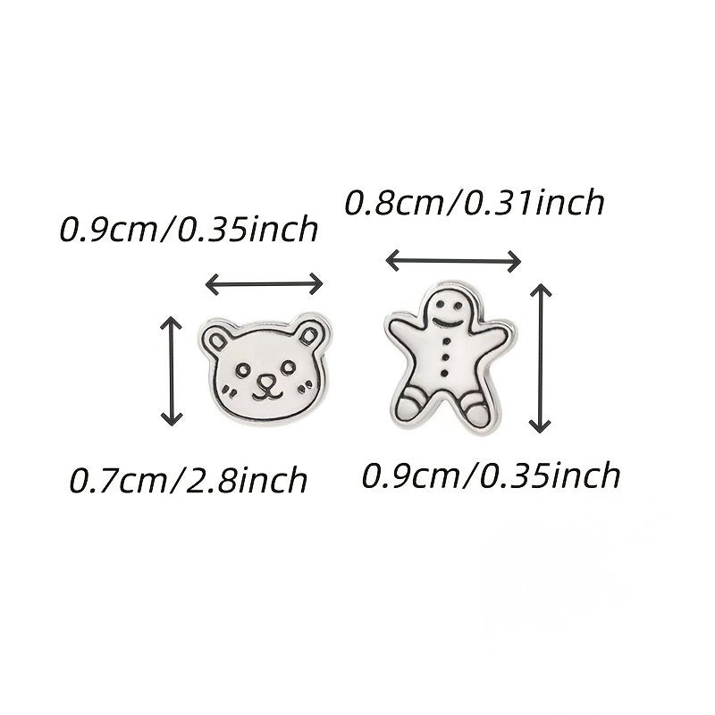 Bear & Gingerbread Stud Earrings