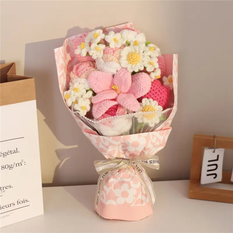 Crochet Bear Rose Bouquet