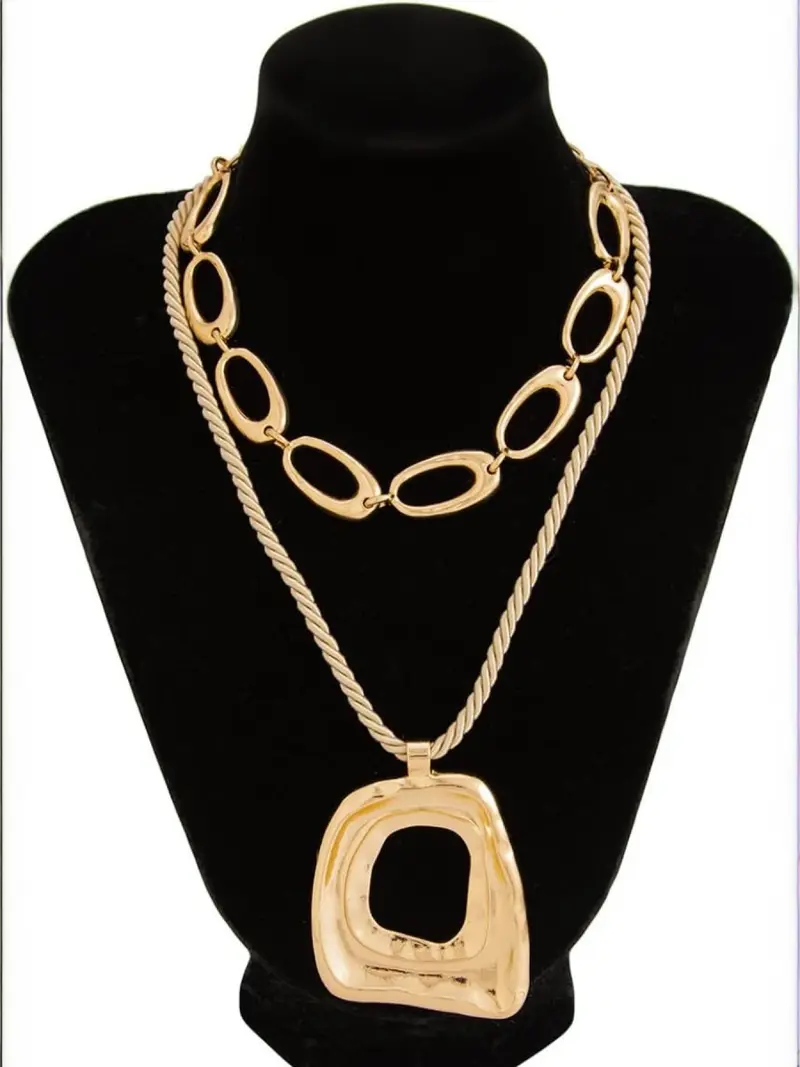 2pc Layered Chunky Necklace Set