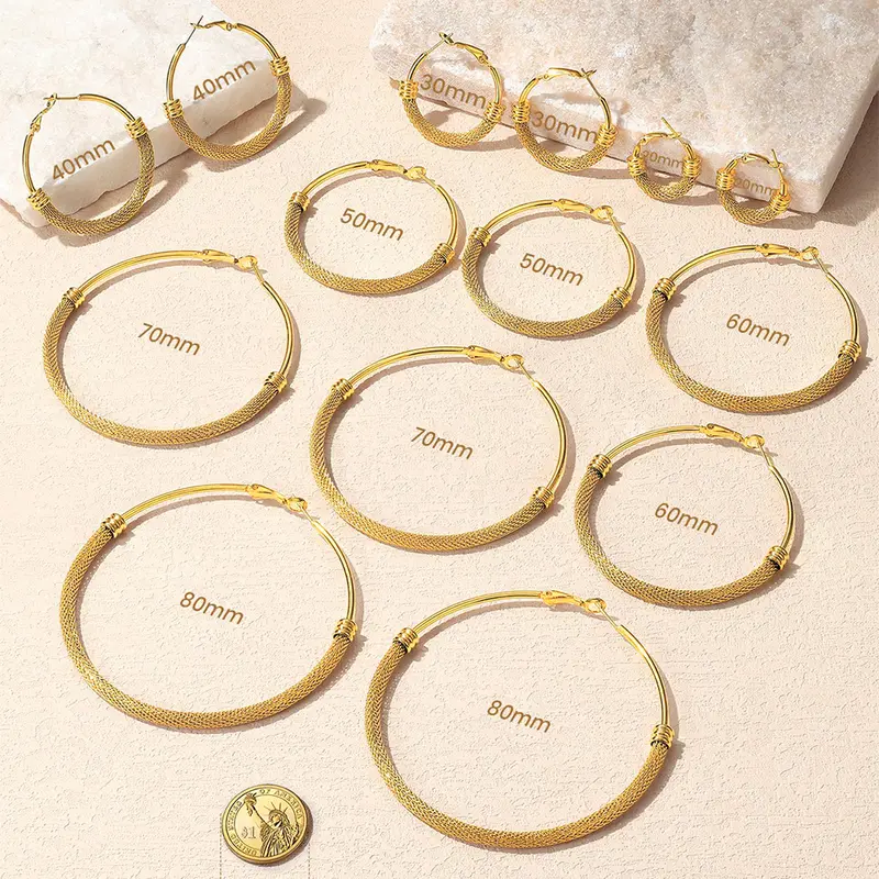 Chunky Textured Hoop Earrings