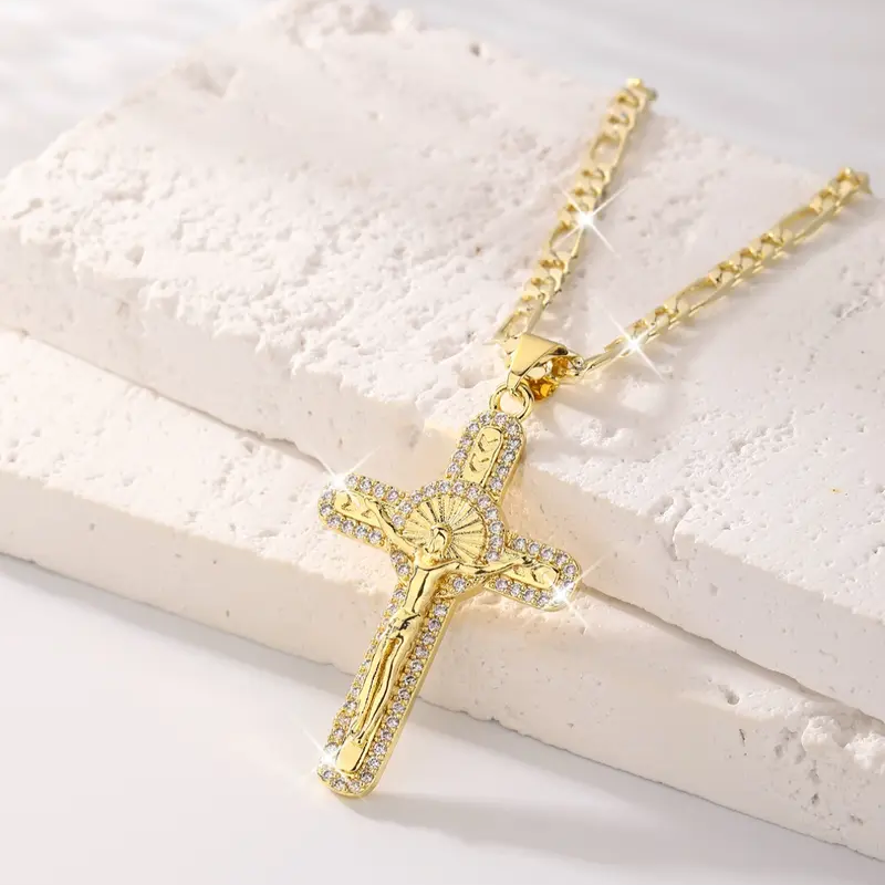 Zircon Jesus Crucifix Necklace