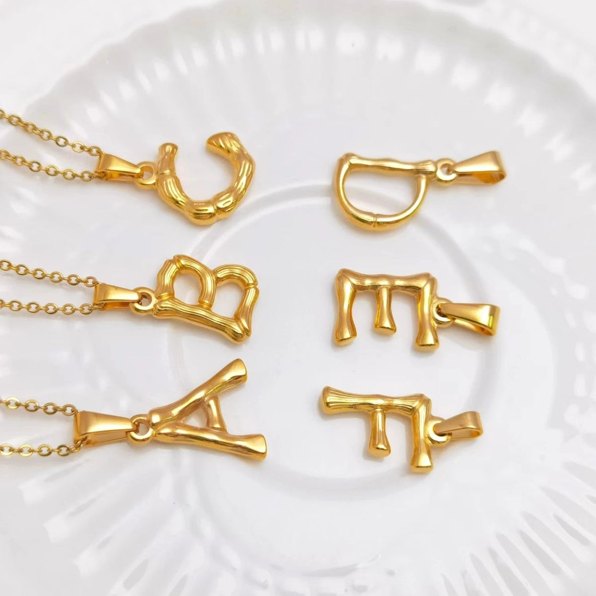 Puffy Letter Initial Necklace