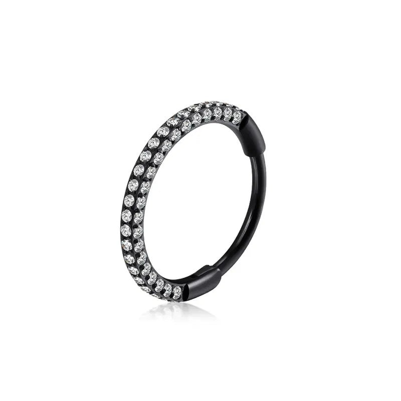 Crystal Pave Hinged Hoop