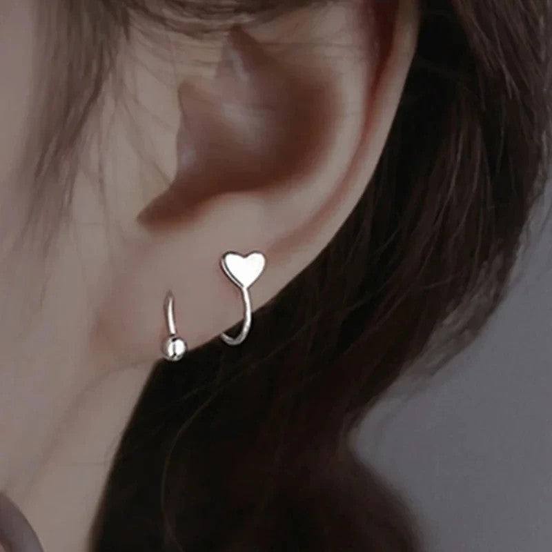 Heart Spiral Stud Earrings