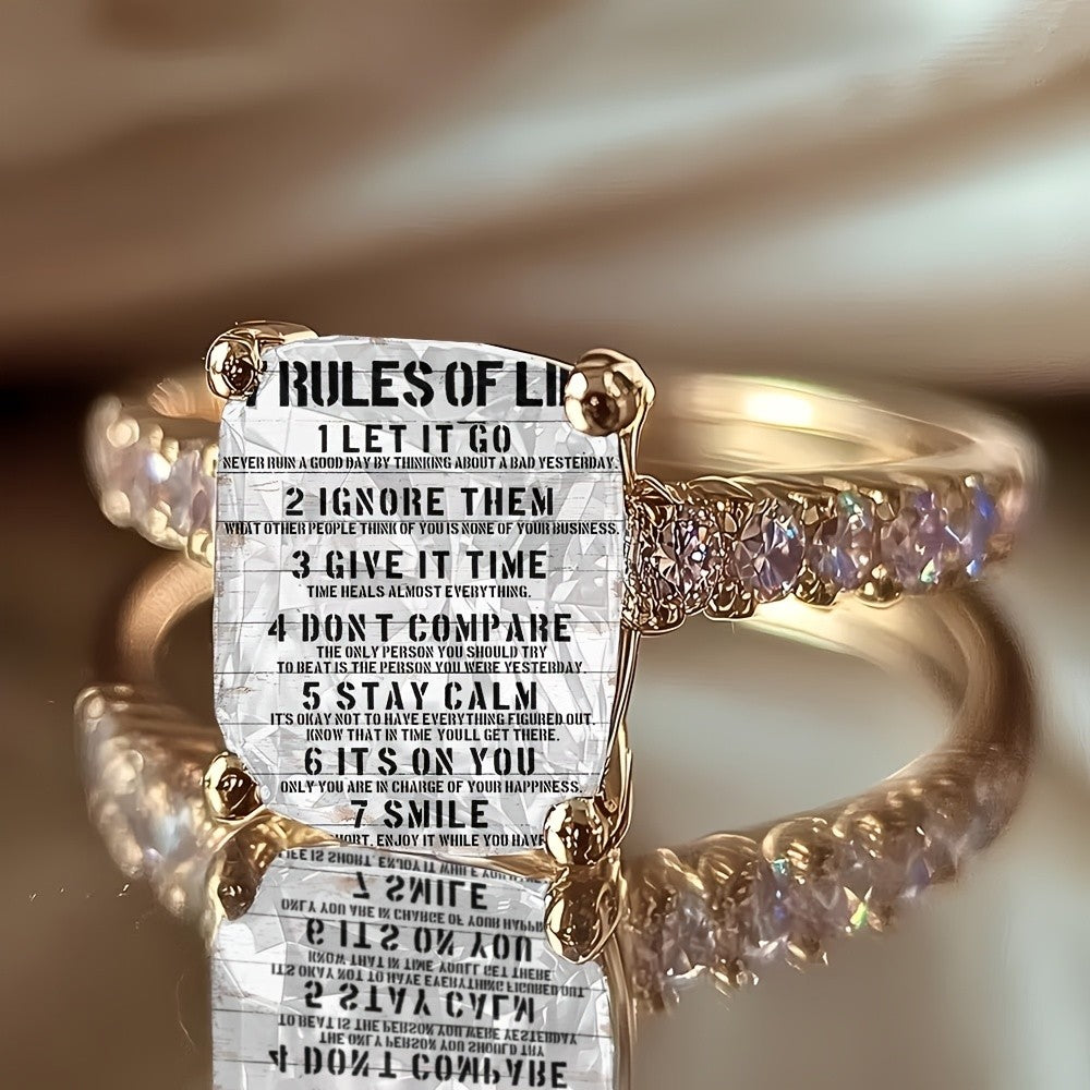 Inspirational Rules of Life Ring