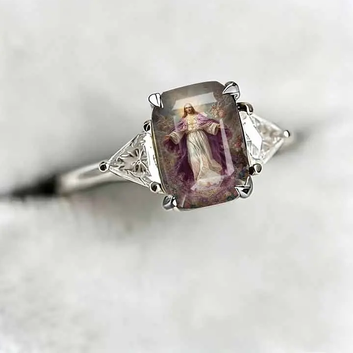 Jesus Oil Art Statement Ring