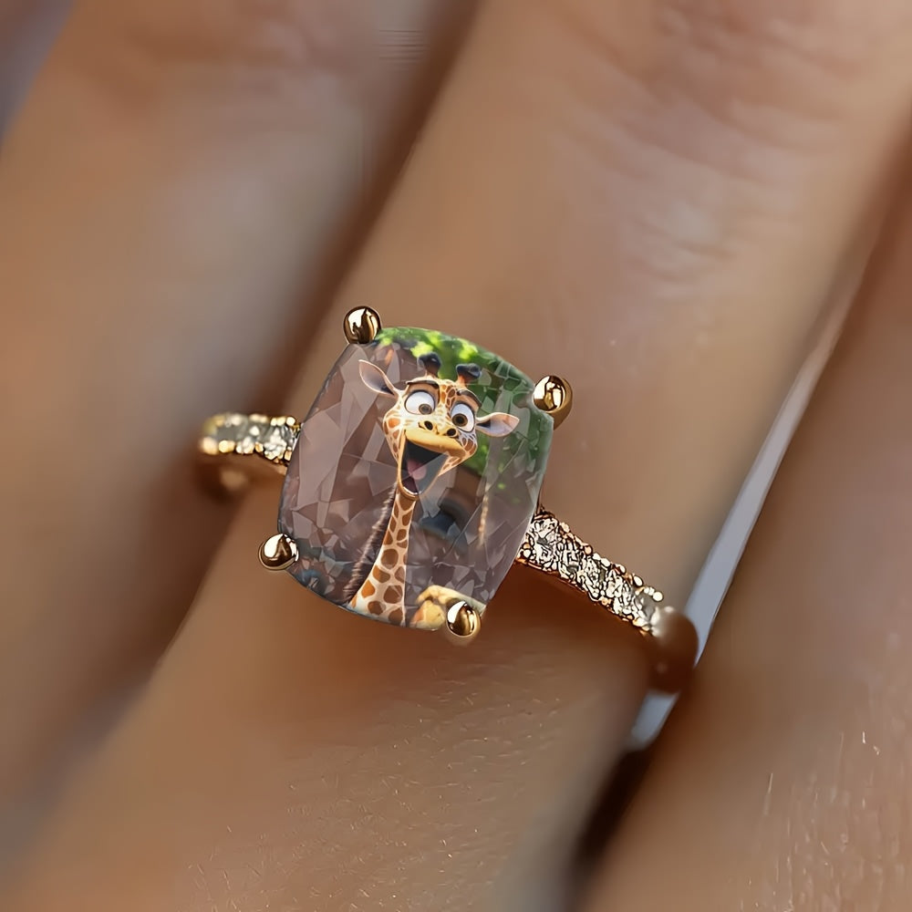 Laughing Giraffe Square Ring