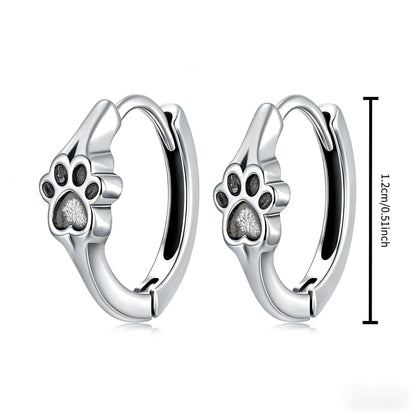 Paw Print Hoop Earrings