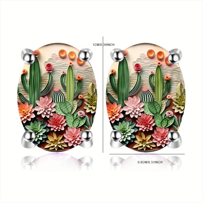 Cactus Garden Stud Earrings