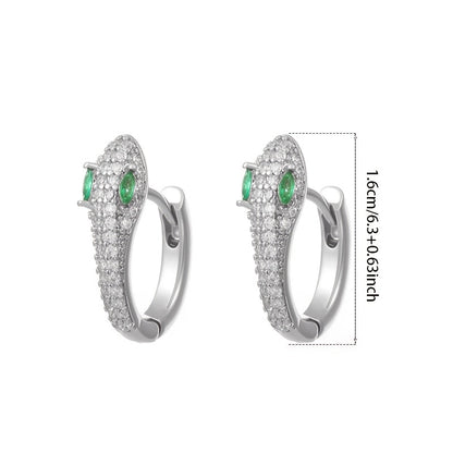 Crystal Snake Hoop Earrings