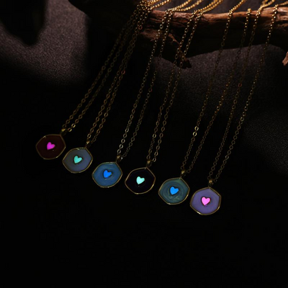 Two Tone Glow Heart Necklace