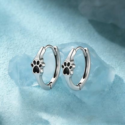 Paw Print Hoop Earrings