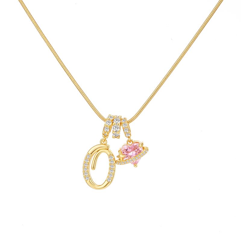Initial Heart Charm Necklace