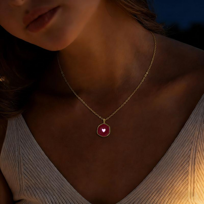 Two Tone Glow Heart Necklace