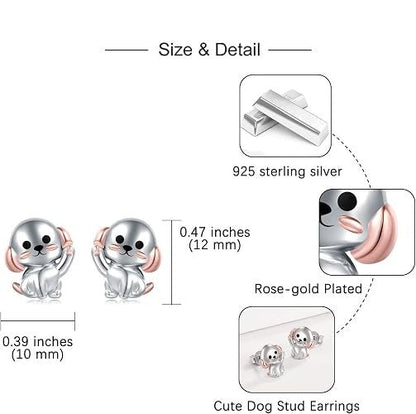 Rose Dog Stud Earrings
