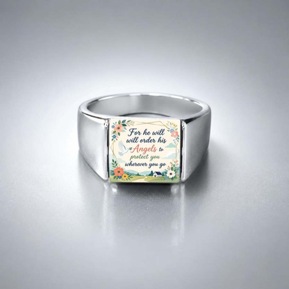 Floral Scripture Minimal Ring