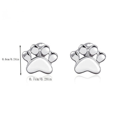 Paw Print Stud Earrings
