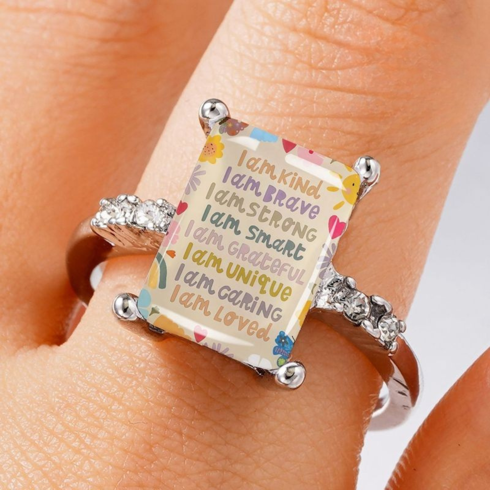 Daily Affirmations Square Ring