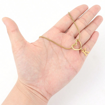 Heart Knot Initial Necklace