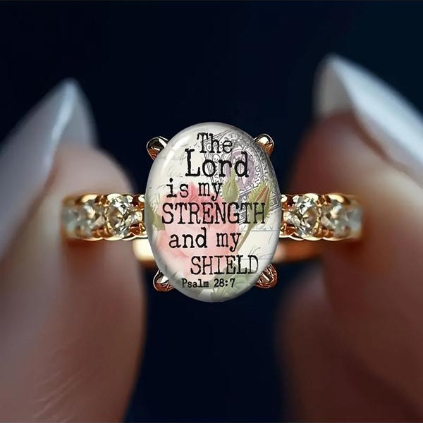 Lord Is My Strength Oval Ring