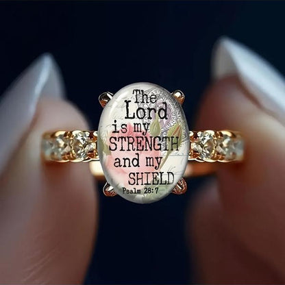 Lord Is My Strength Oval Ring