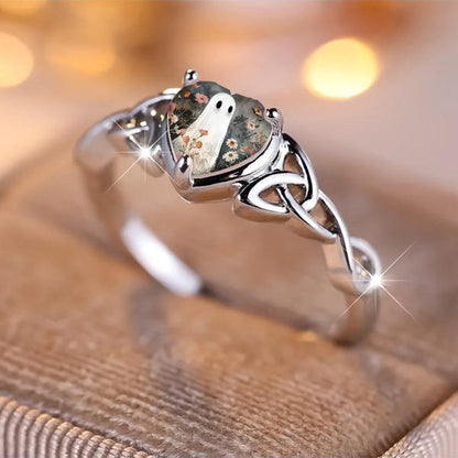 Serene Garden Ghost Heart Ring