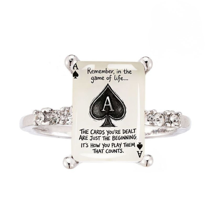 Ace of Spades Quote Square Ring
