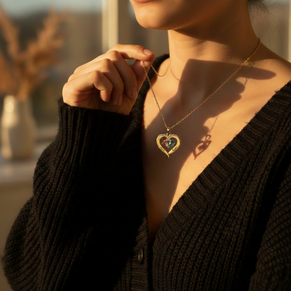 Birthstone Heart Necklace