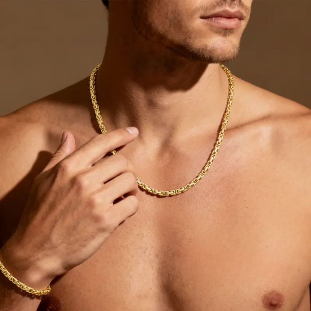 14k Plated Necklace & Bracelet Set