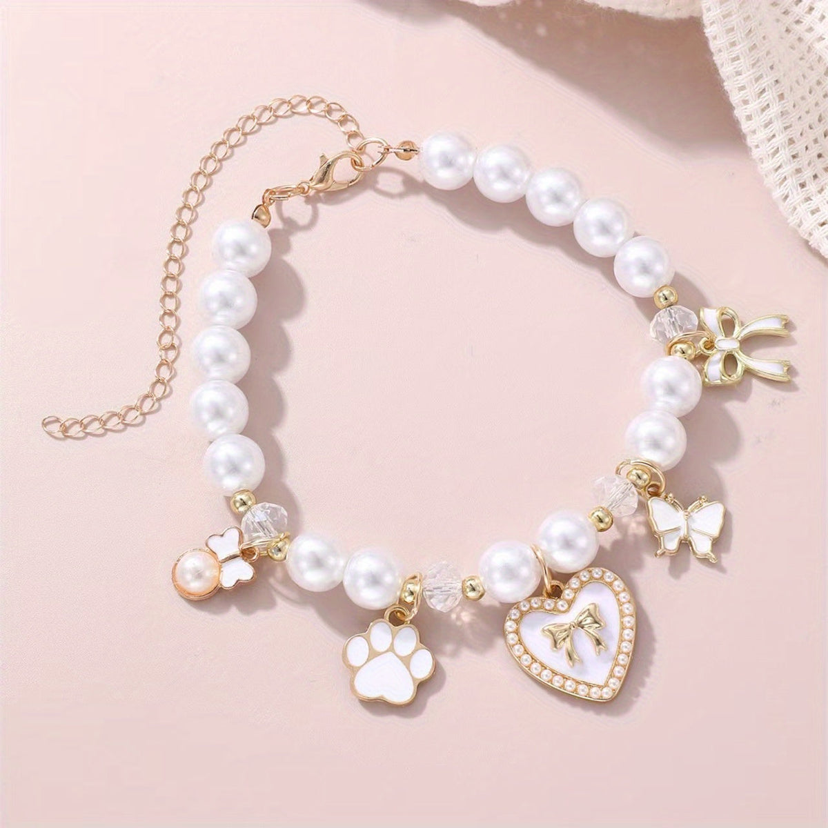 Pearl Charm Cat Necklace
