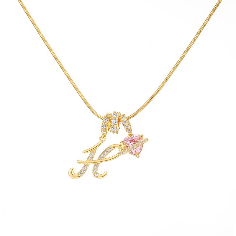 Initial Heart Charm Necklace