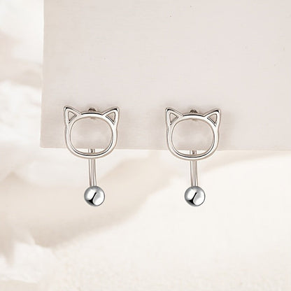 Cat Outline Hook Earrings