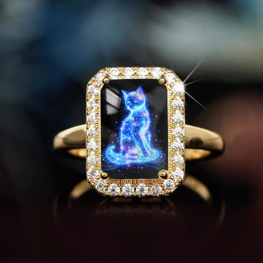 Galaxy Cat Rectangle Ring