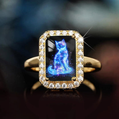 Galaxy Cat Rectangle Ring