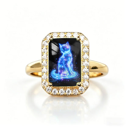 Galaxy Cat Rectangle Ring