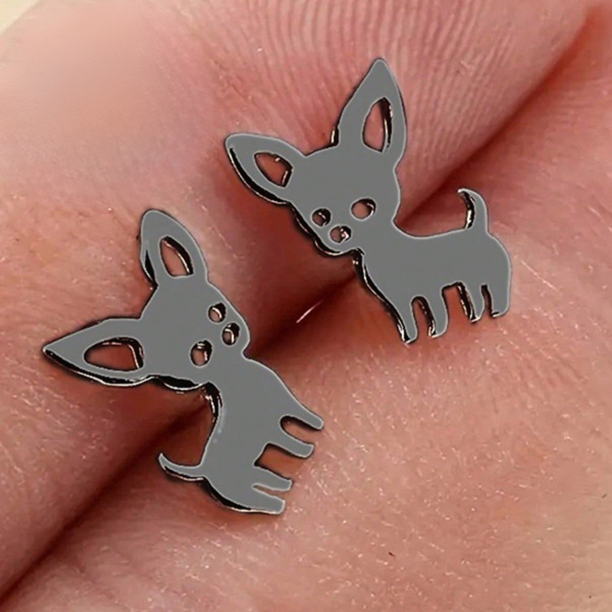 Chihuahua Dog Stud Earrings