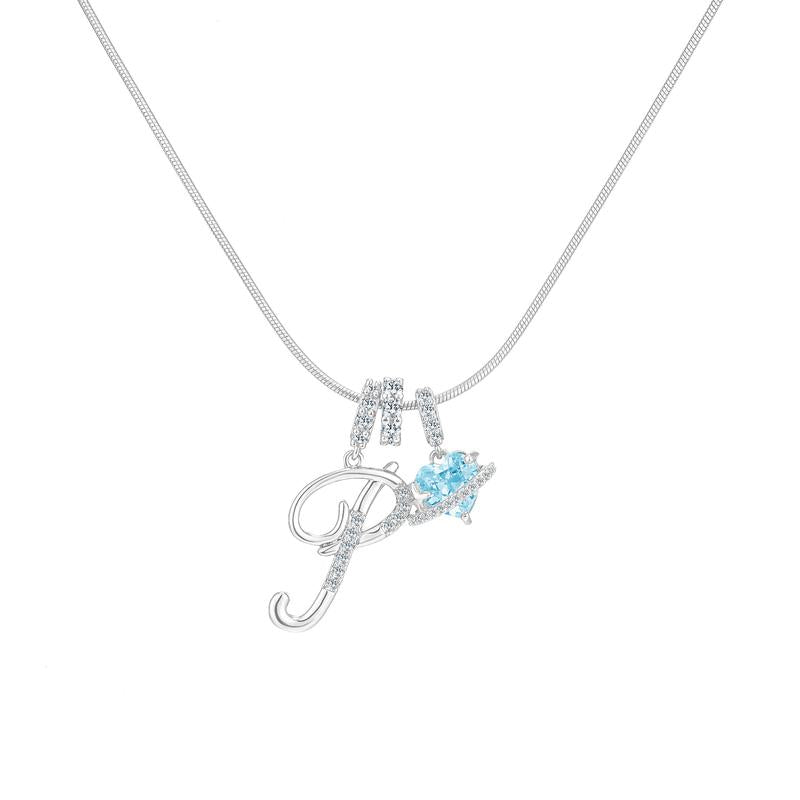 Initial Heart Charm Necklace