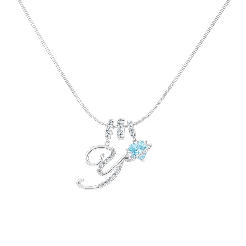 Initial Heart Charm Necklace