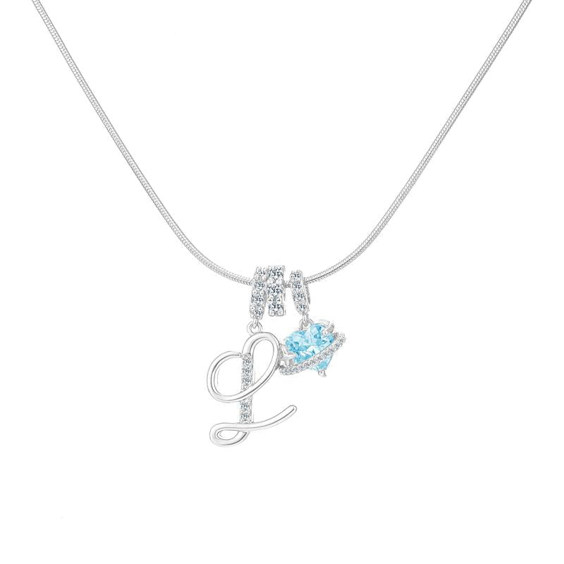 Initial Heart Charm Necklace