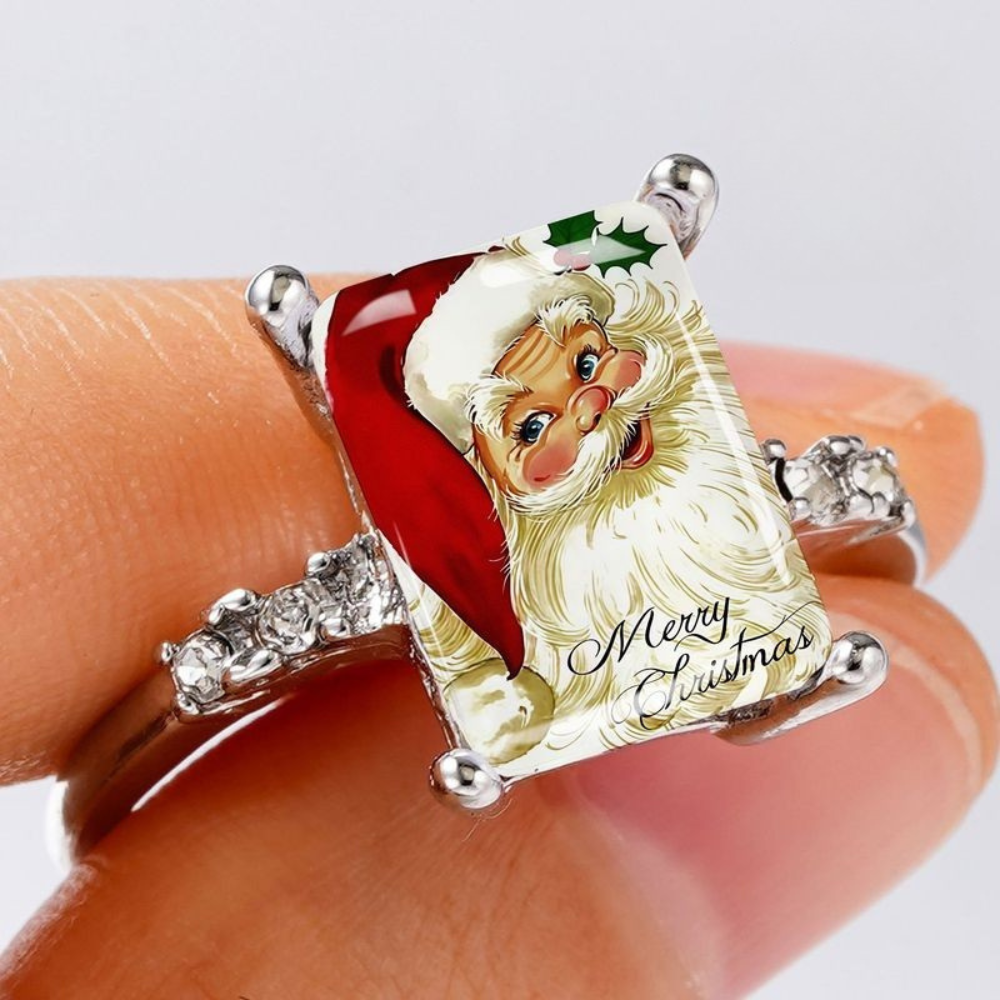 Santa Claus Merry Christmas Square Ring