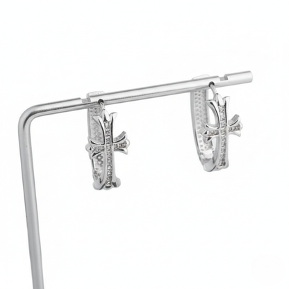 Cross Hoop Earrings