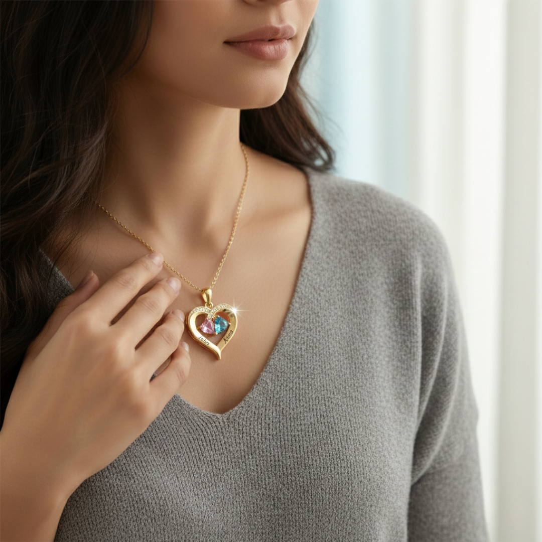 Birthstone Heart Necklace