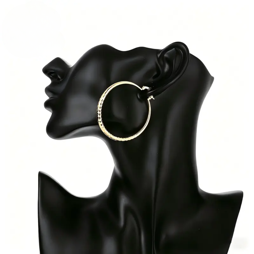 14k Sparkling Hoop Earrings
