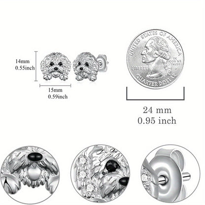 Shaggy Dog Stud Earrings