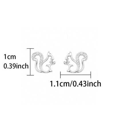 Crystal Squirrel Stud Earrings