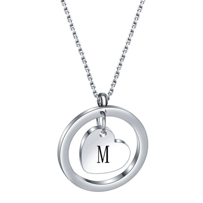 Initial Heart Pendant Necklace