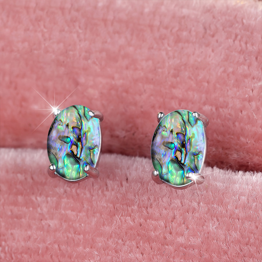 Abalone Shell Oval Earrings