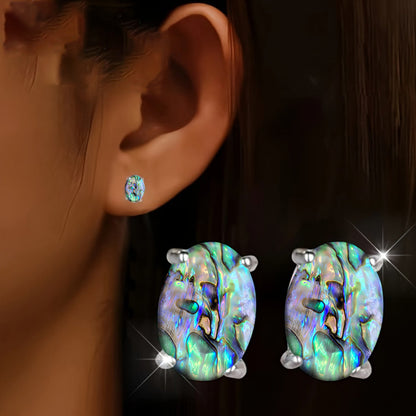 Abalone Shell Oval Earrings
