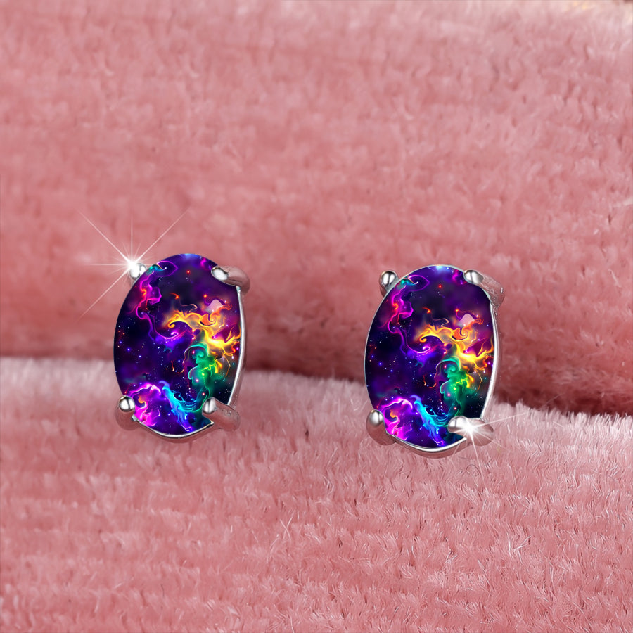 Galaxy Nebula Oval Earrings
